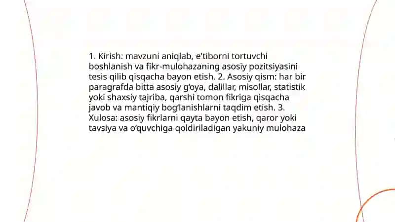 Fikr-mulohaza insho tuzilishi 3