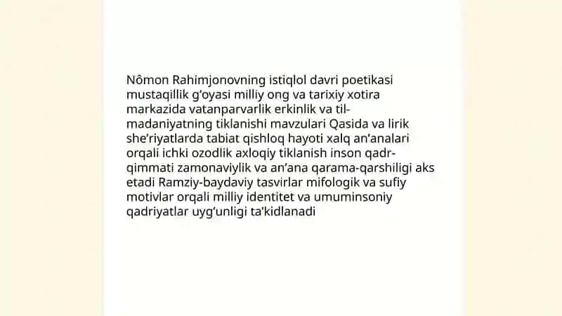 Nômon Rahimjonovning Istiqlol va bugungi adabiyot 3
