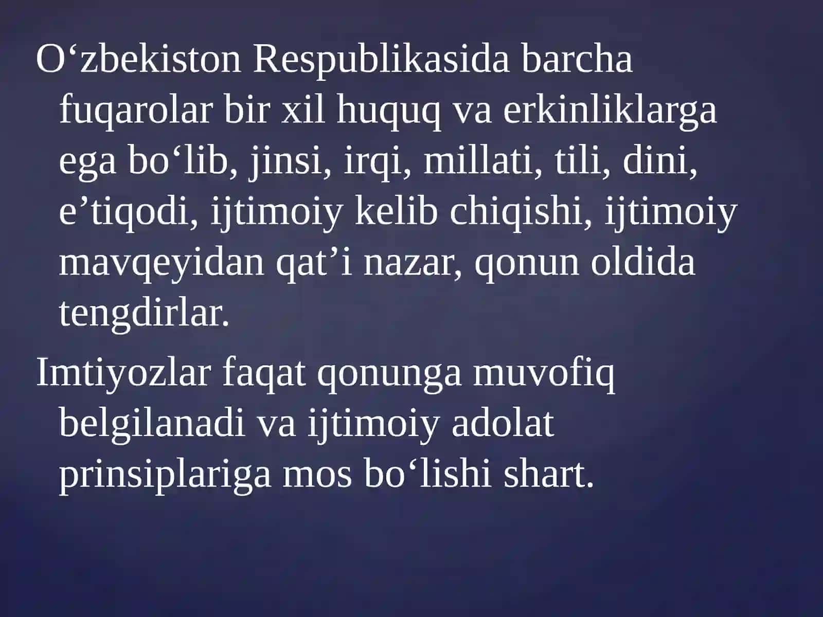 Insonning shaxsiy hamda siyosiy huquqlarini mustahkamlash masalalari 3