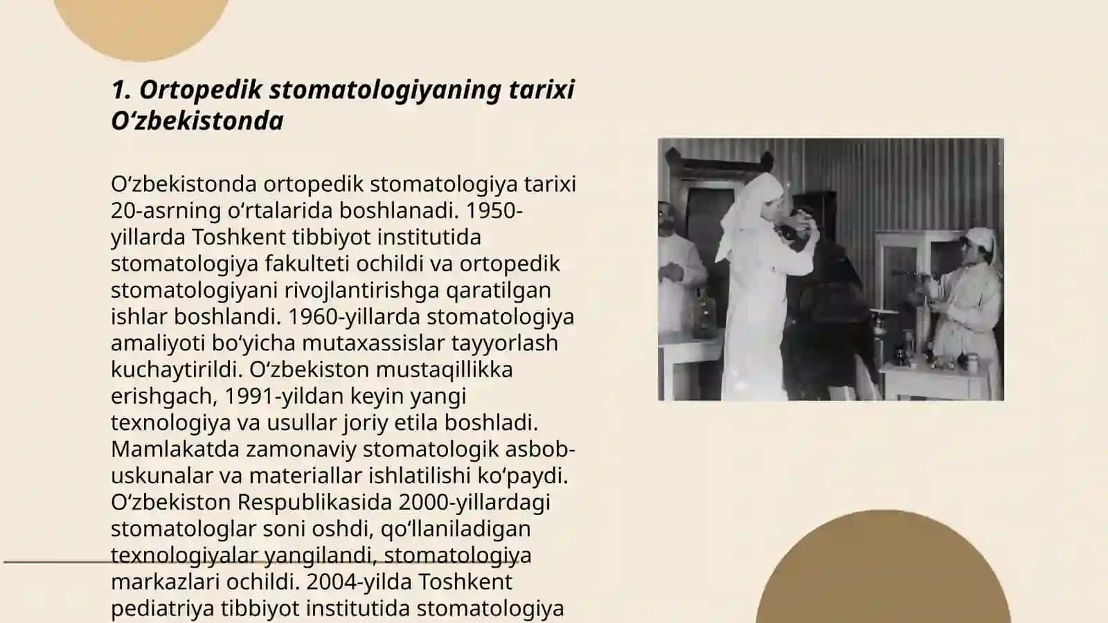 Ortopedik stomatologiyaning Oʻzbekistonga kirib kelishi 3