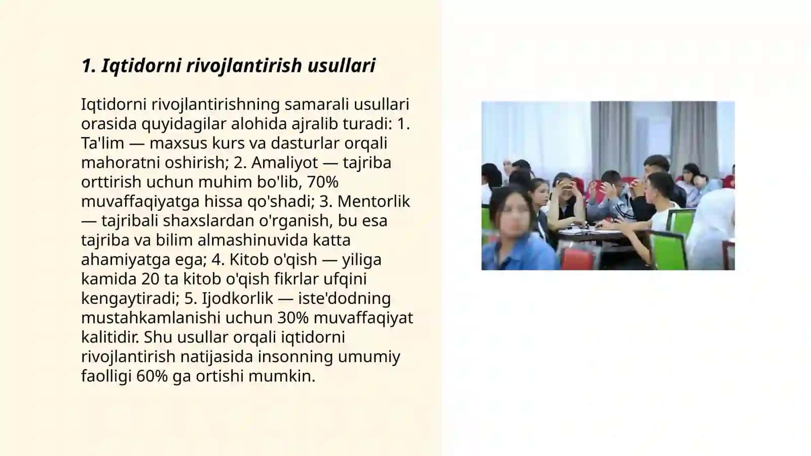 Iqtidorni rivojlantirish usullari 3