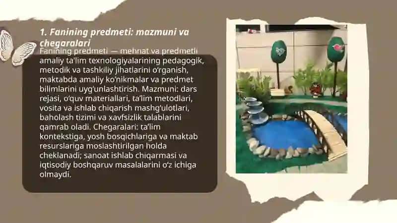 Mehnat va predmetli amaliy ta'lim texnologiyasi fanining predmeti va vazifalari 3