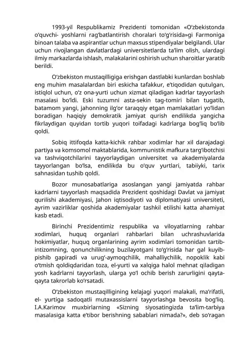 O‘zbekiston Respublikasida taʼlim sohasida amalga oshirilgan islohotlar 3