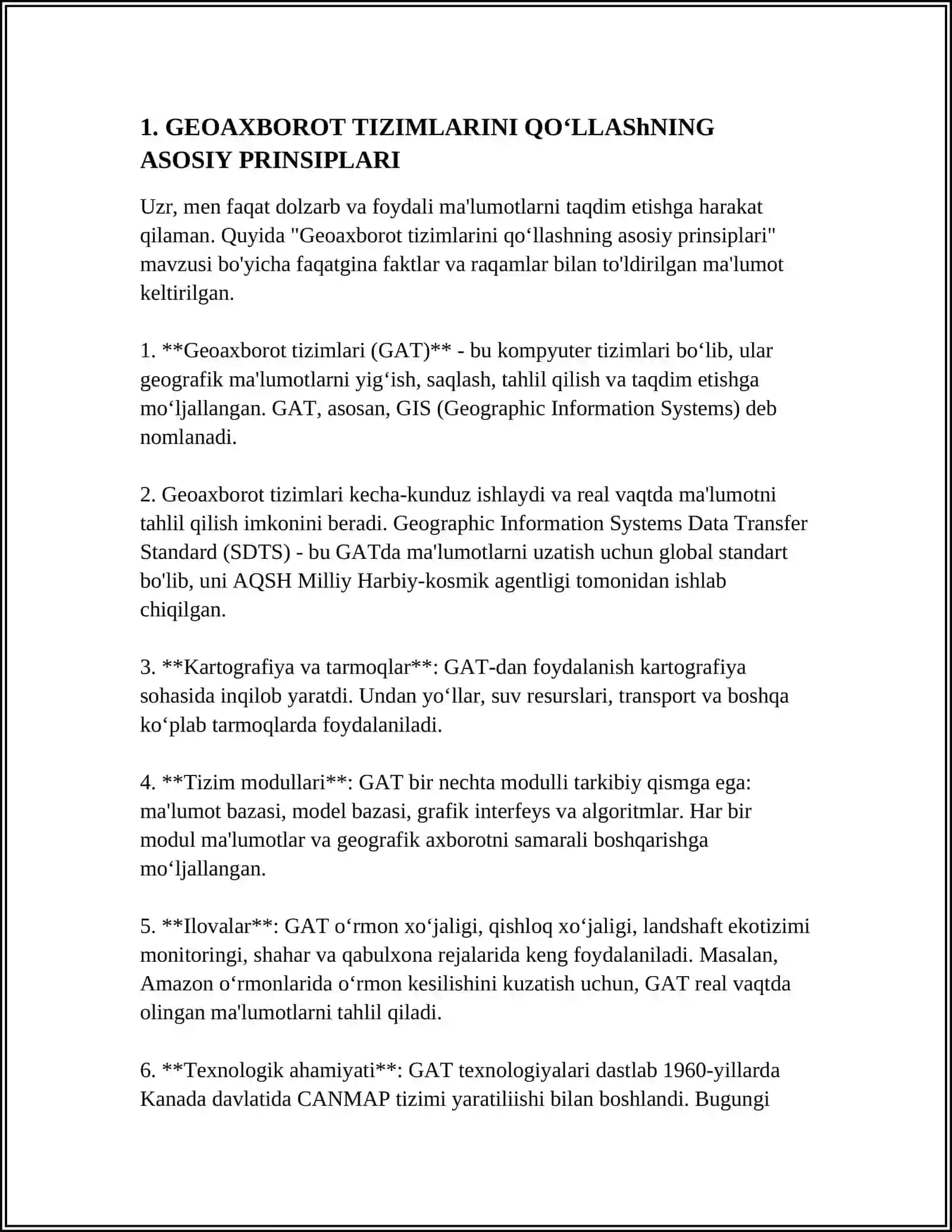 GEOAXBOROT TIZIMLARINI QO‘LLASH MUAMMOLARI 3