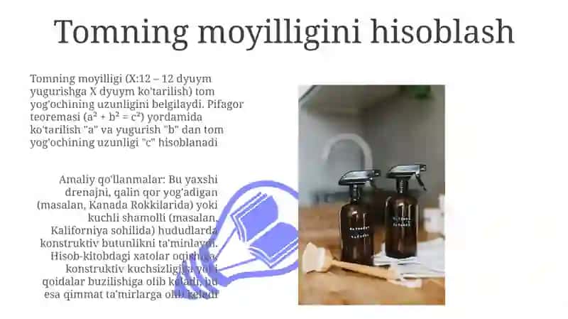 Tomning moyilligini hisoblash 3