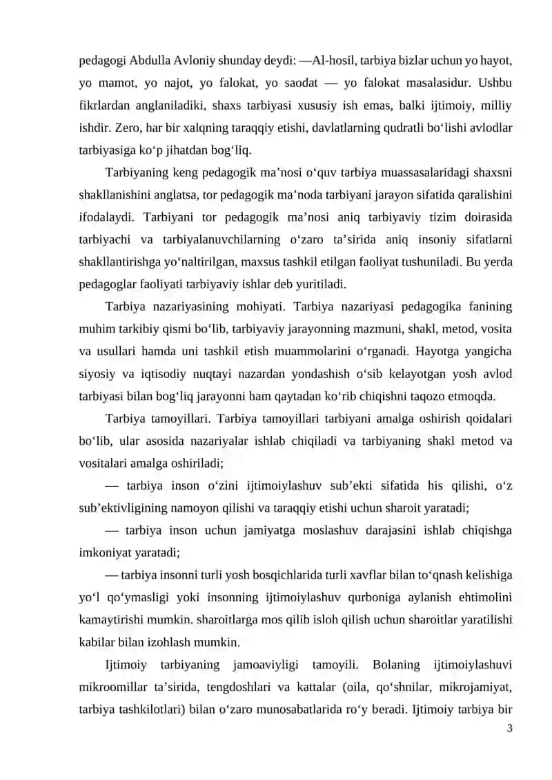 Tarbiya va ijtimoiy tarbiya. Ijtimoiylashuv mexanizmlari 3