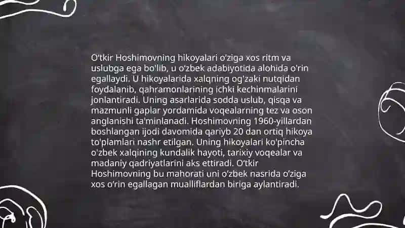 Oʻtkir Hoshimov va Shukur Xolmirzayev hikoyalarining ritmik mulohazasi 3