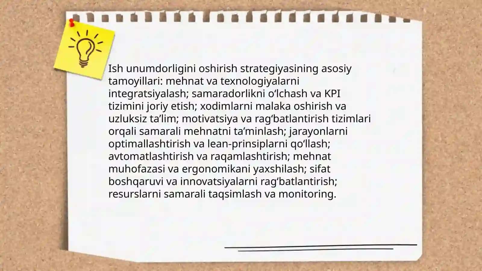Ish unumdorligini oshirish strategiyasi 3
