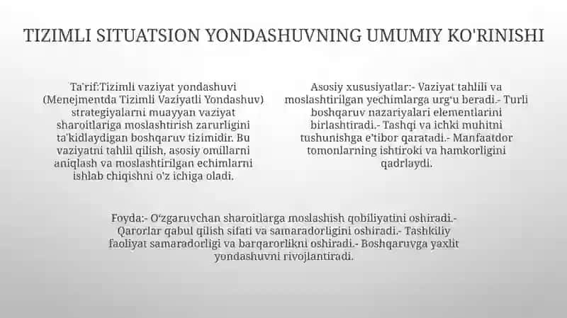 Menejmentda Tizimli Vaziyatli Yondashuv 3