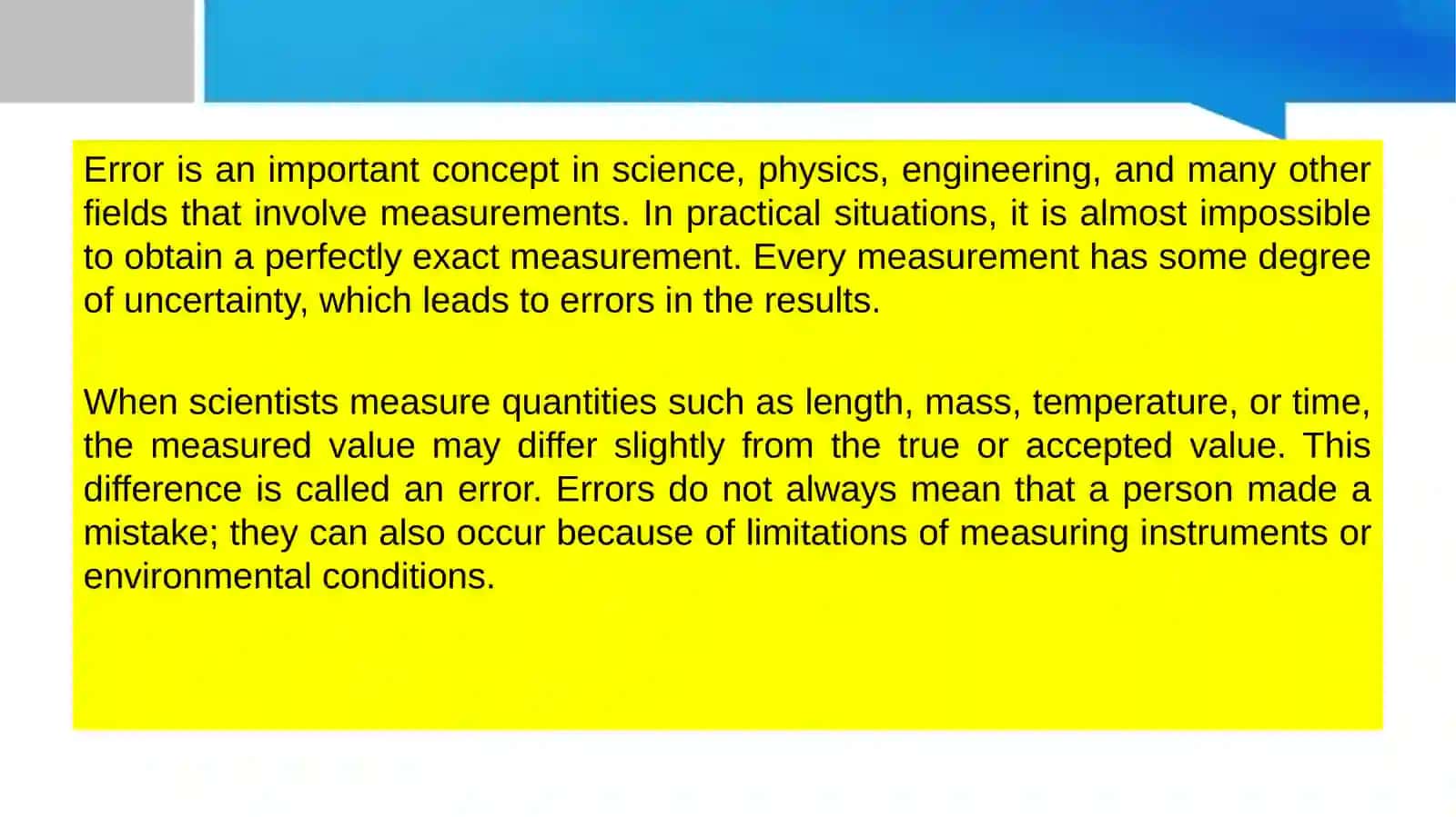 What is error and sources of errors 3