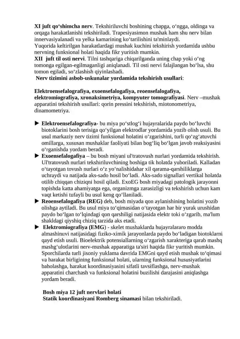 Asab tizimini klinik va instrumental tekshirish usullari 3