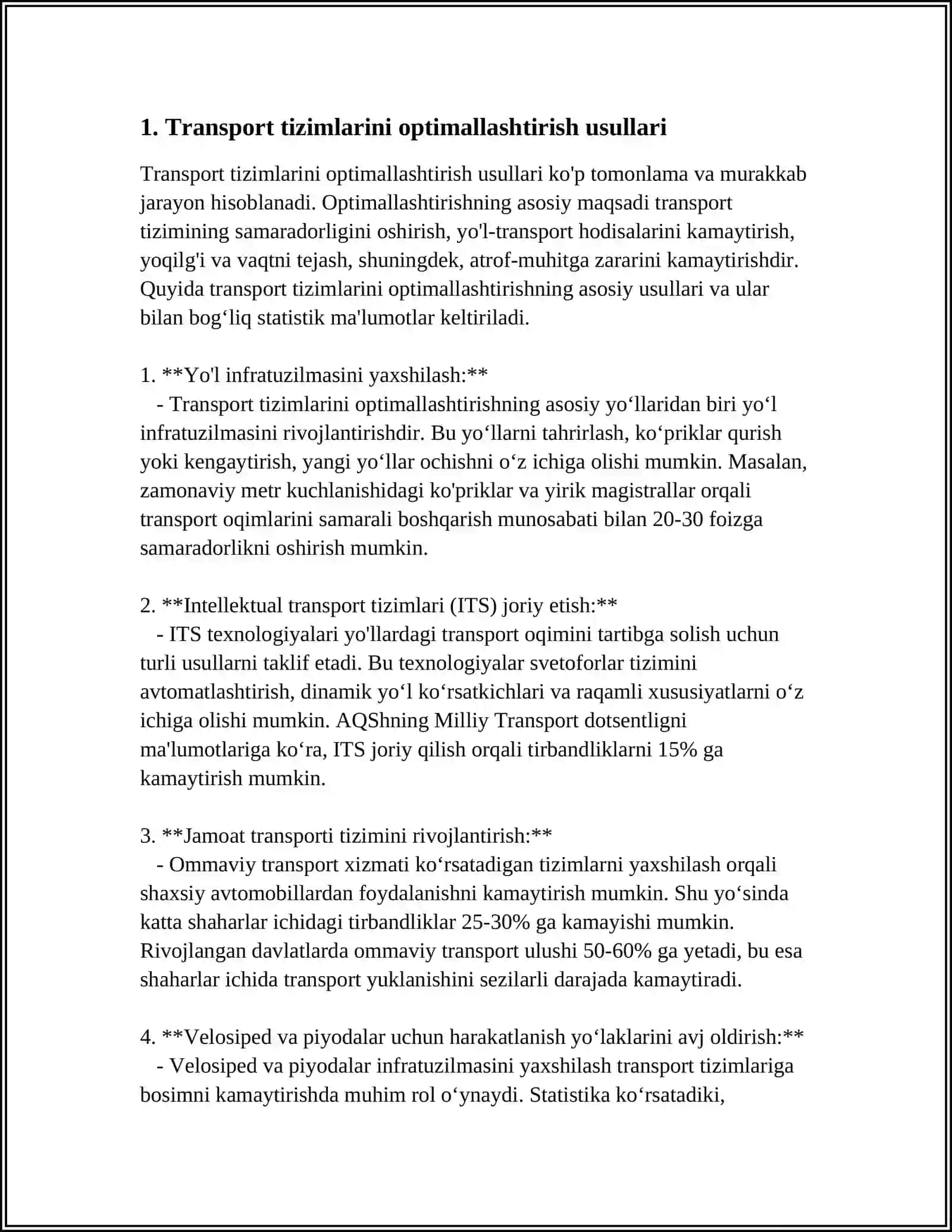 LOGISTIKA TIZIMIDAGI TRANSPORT - ISHLAB CHIQARISHNI MODELLASHTIRISH USULLARI 3