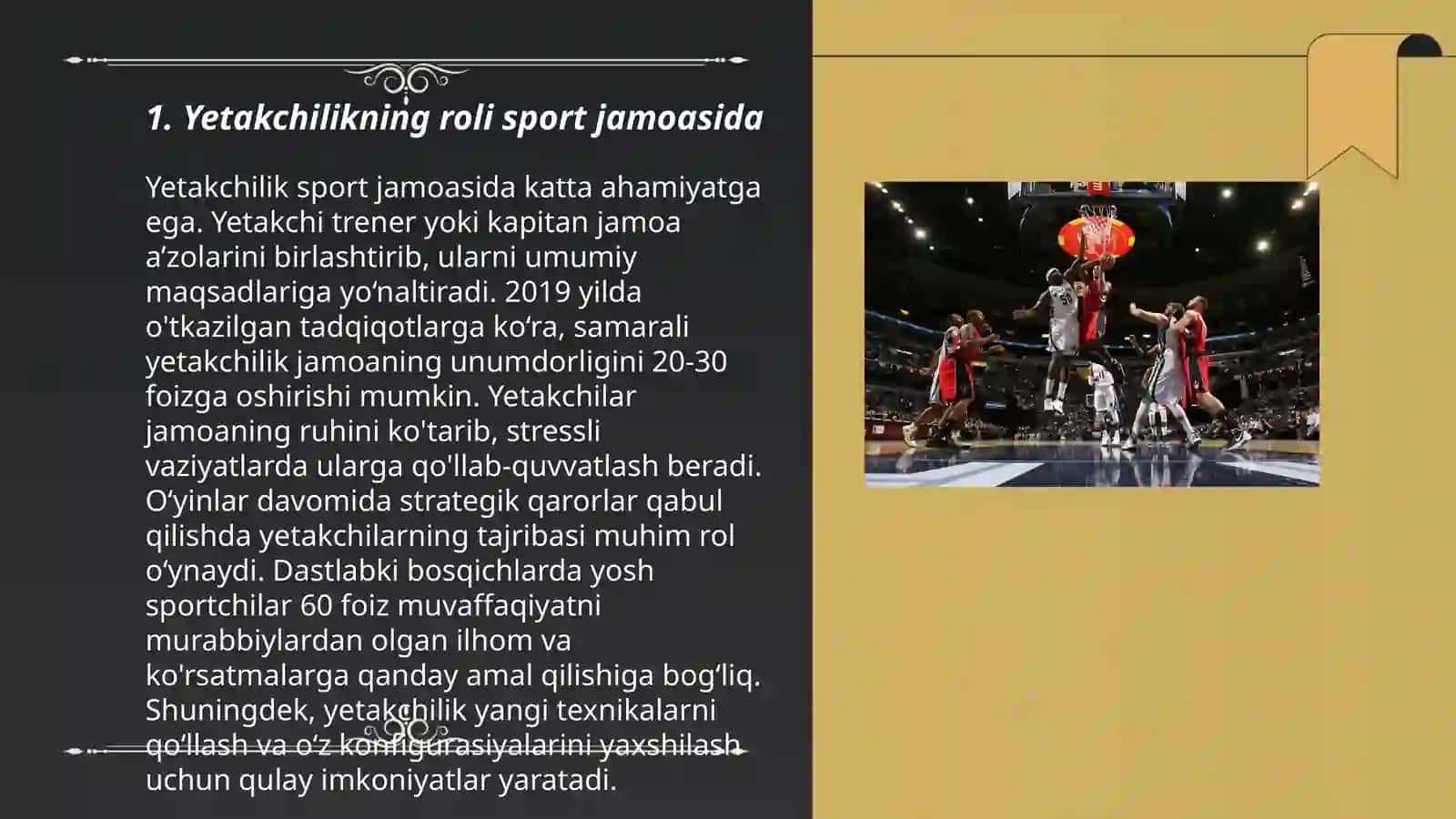 Sport jamoasidagi yetakchilik 3