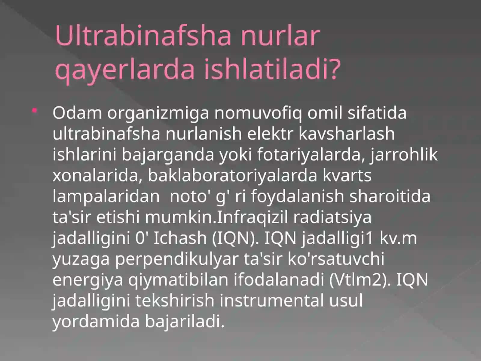 QUYOSH RADIATSIYASINING GIGYENIK AHAMIYATI 3