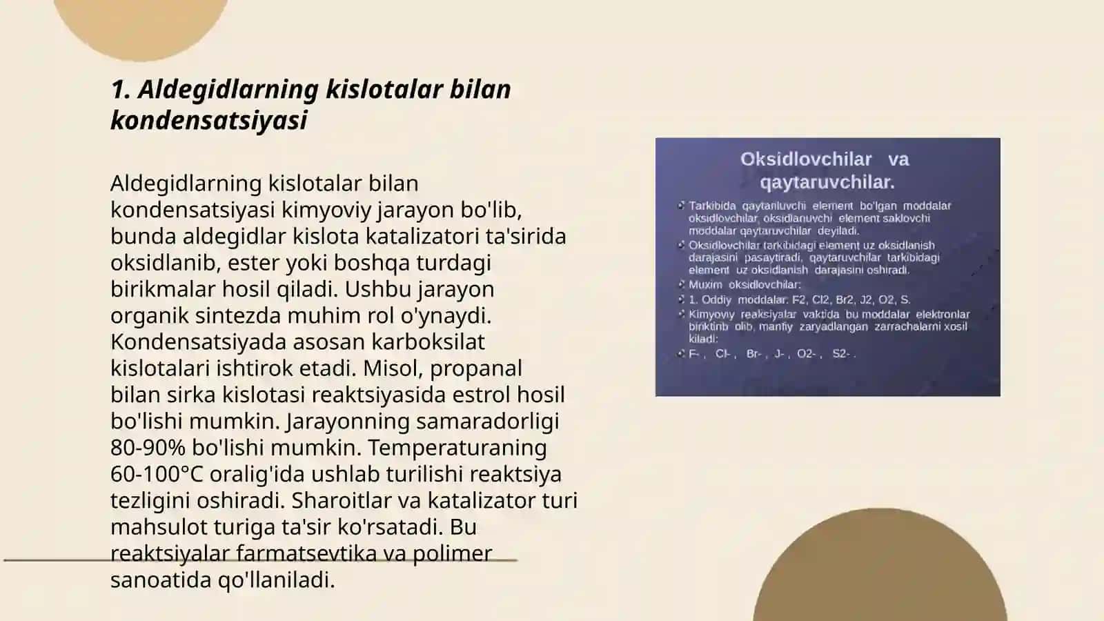 Aldegidlardagi kondensatlanish reaksiyalari 3