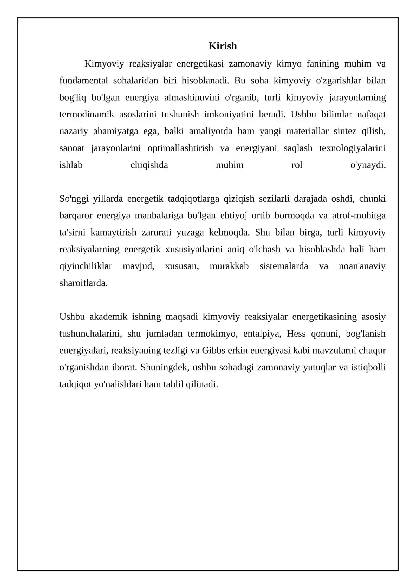 Kimyoviy reaksiyaning energetikasi 3