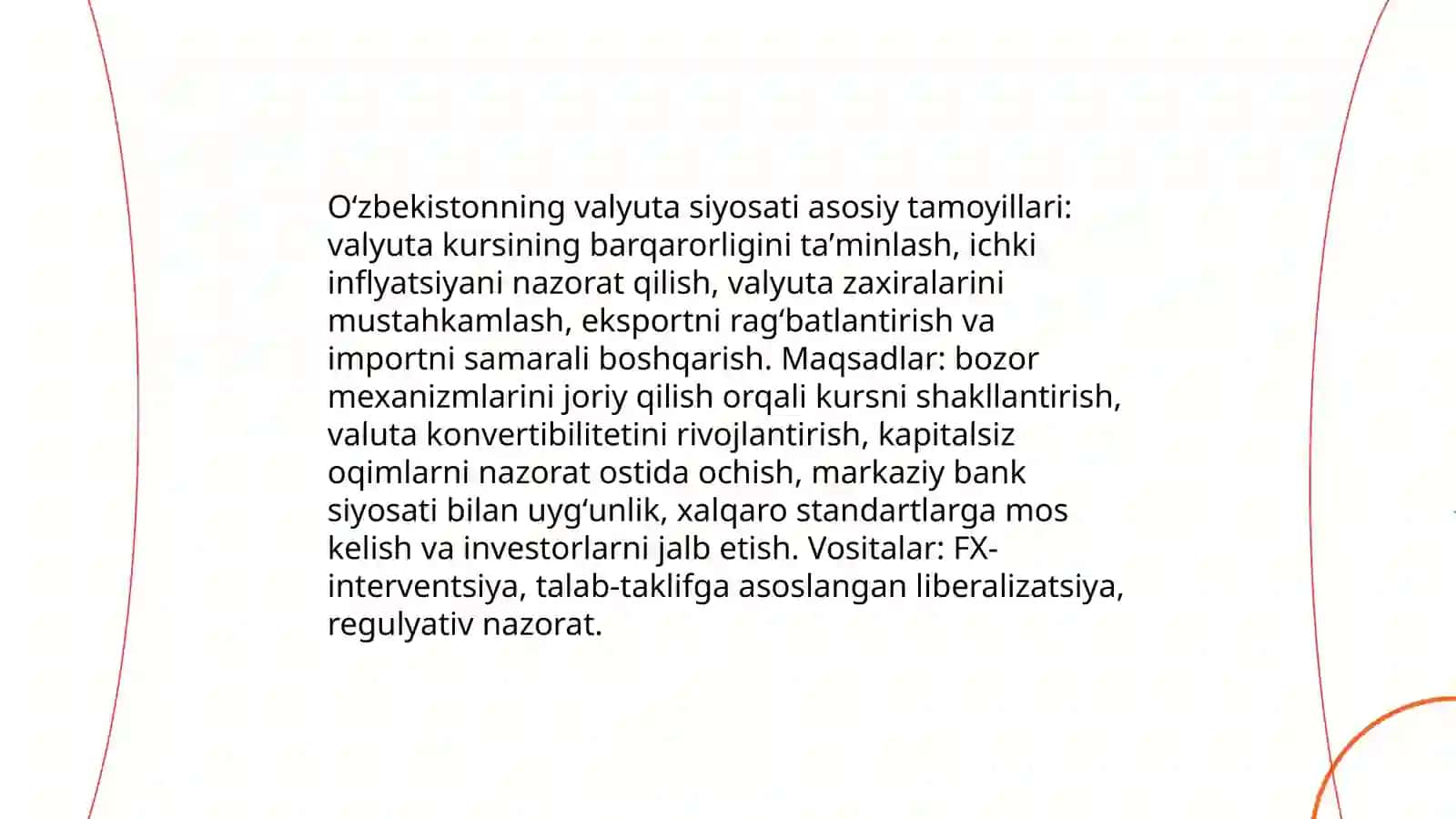 Oʻzbekistonning valyuta siyosati import eksport narxlari tahlili 3