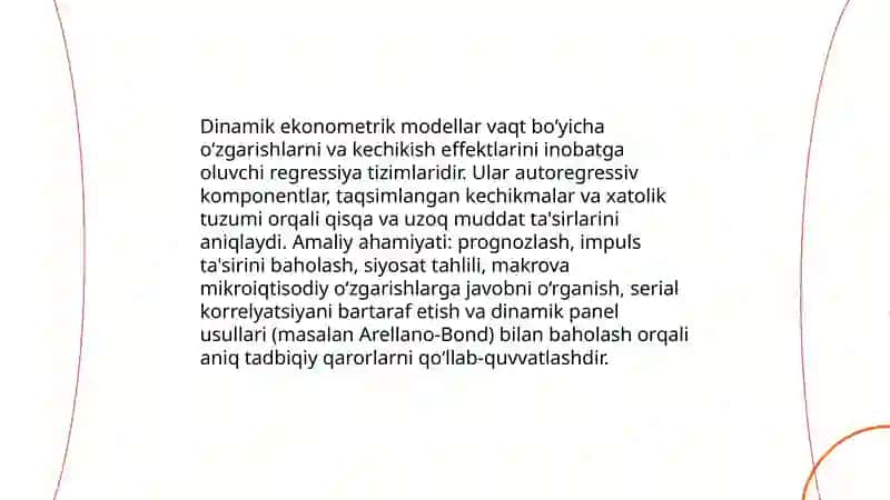 Dinamik ekonometrik modellar 3