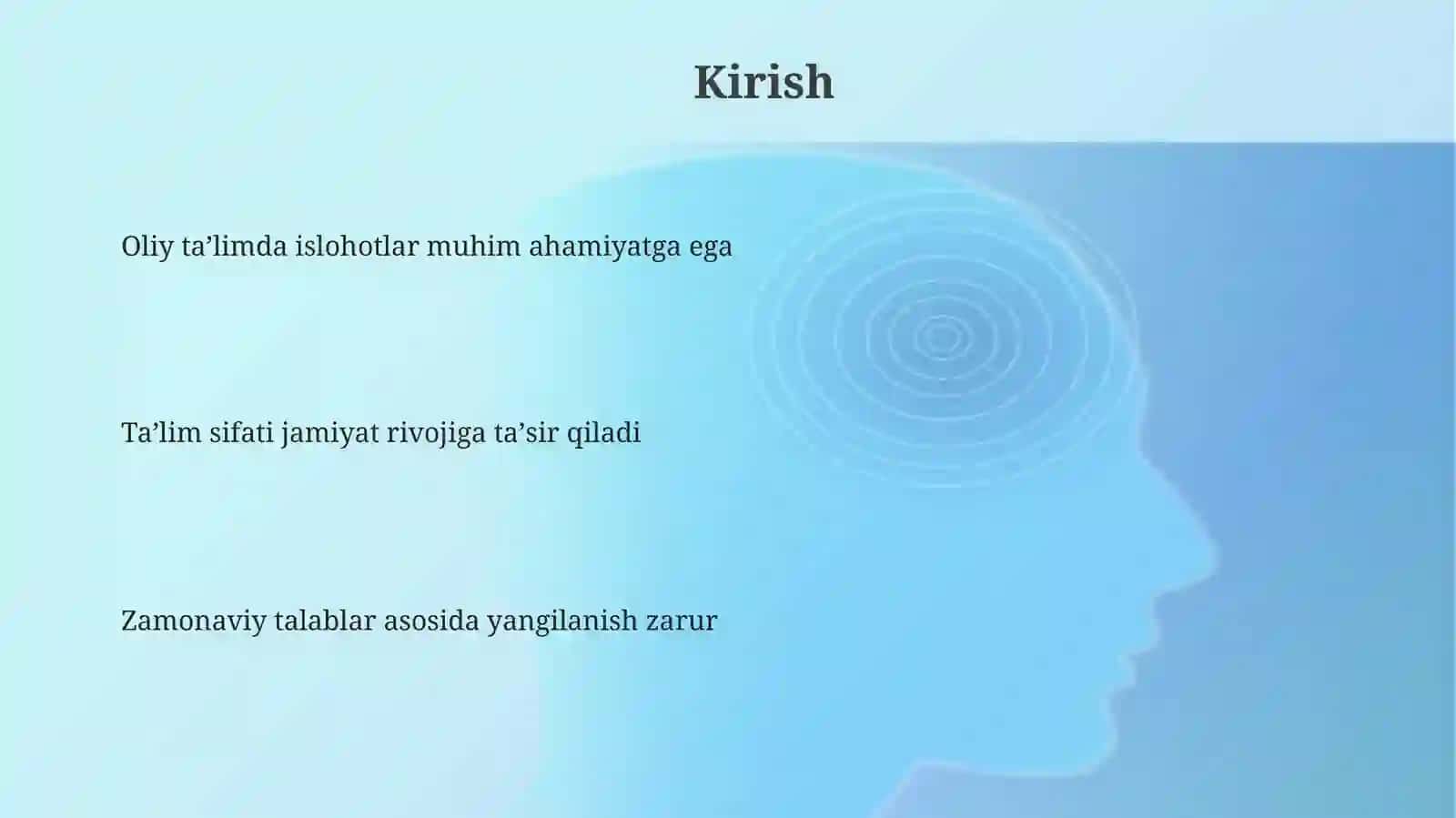 Oliy ta'limda o'qitishning maqsadlari, mazmuni va usullarining qayta qurishning asosiy tendensiyalari 3