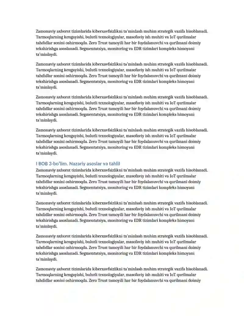 Diplom ishi – Zero Trust asosida kiberxavfsizlik 3