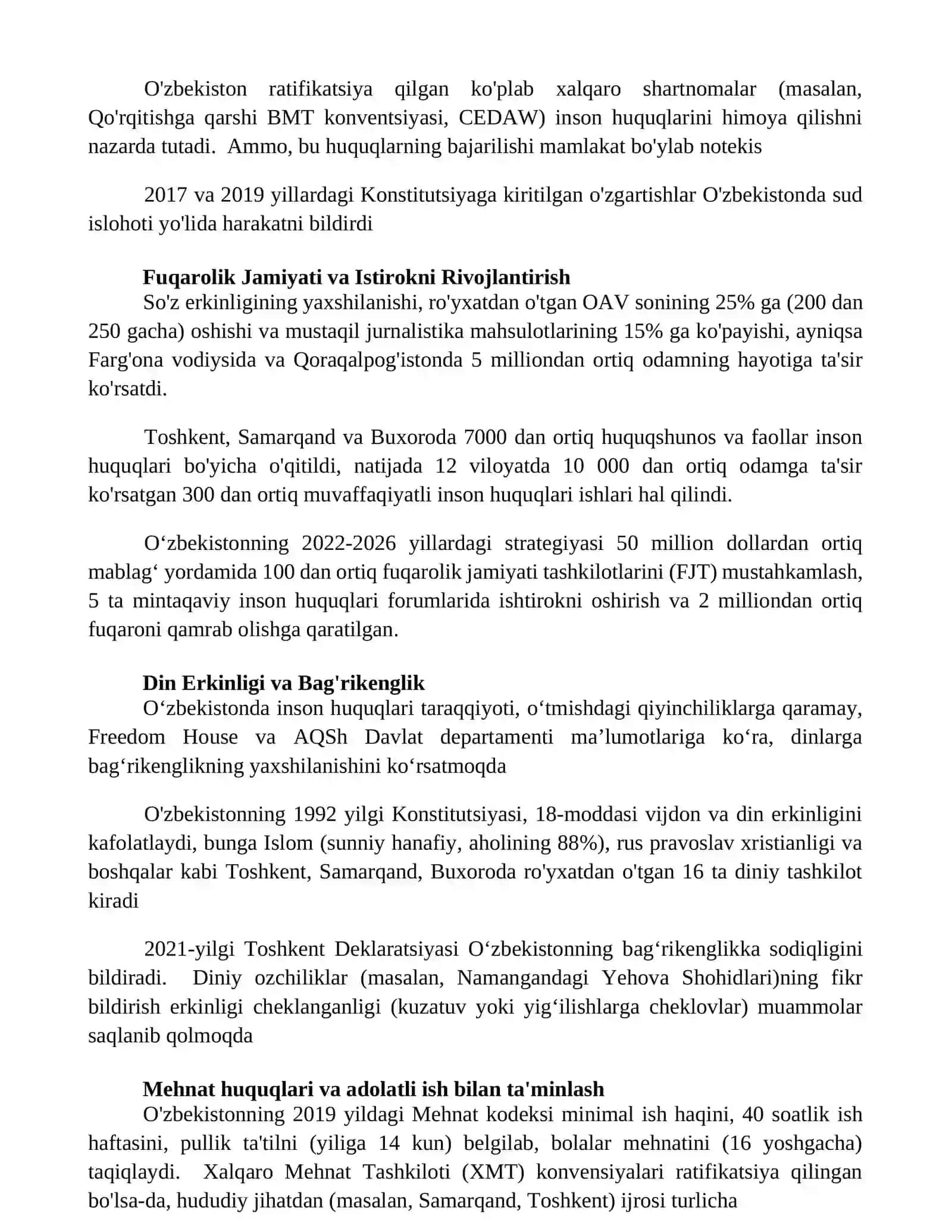 O'zbekistonda inson huquqlari va erkinliklarini kafolatining yaratilishi 3