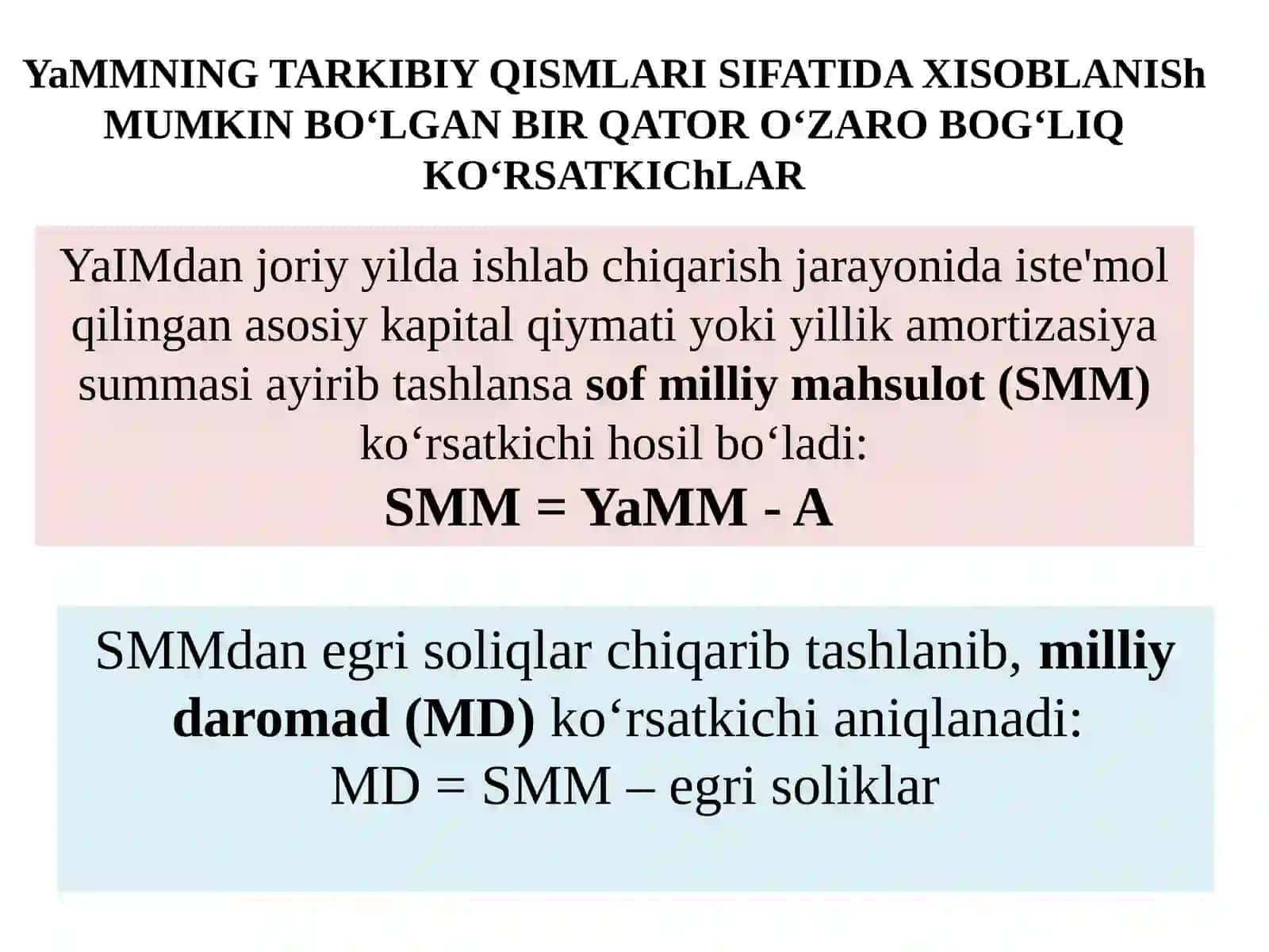 Milliy hisoblar, iqtisodiy faollik va inflyatsiyani o'lchash 3