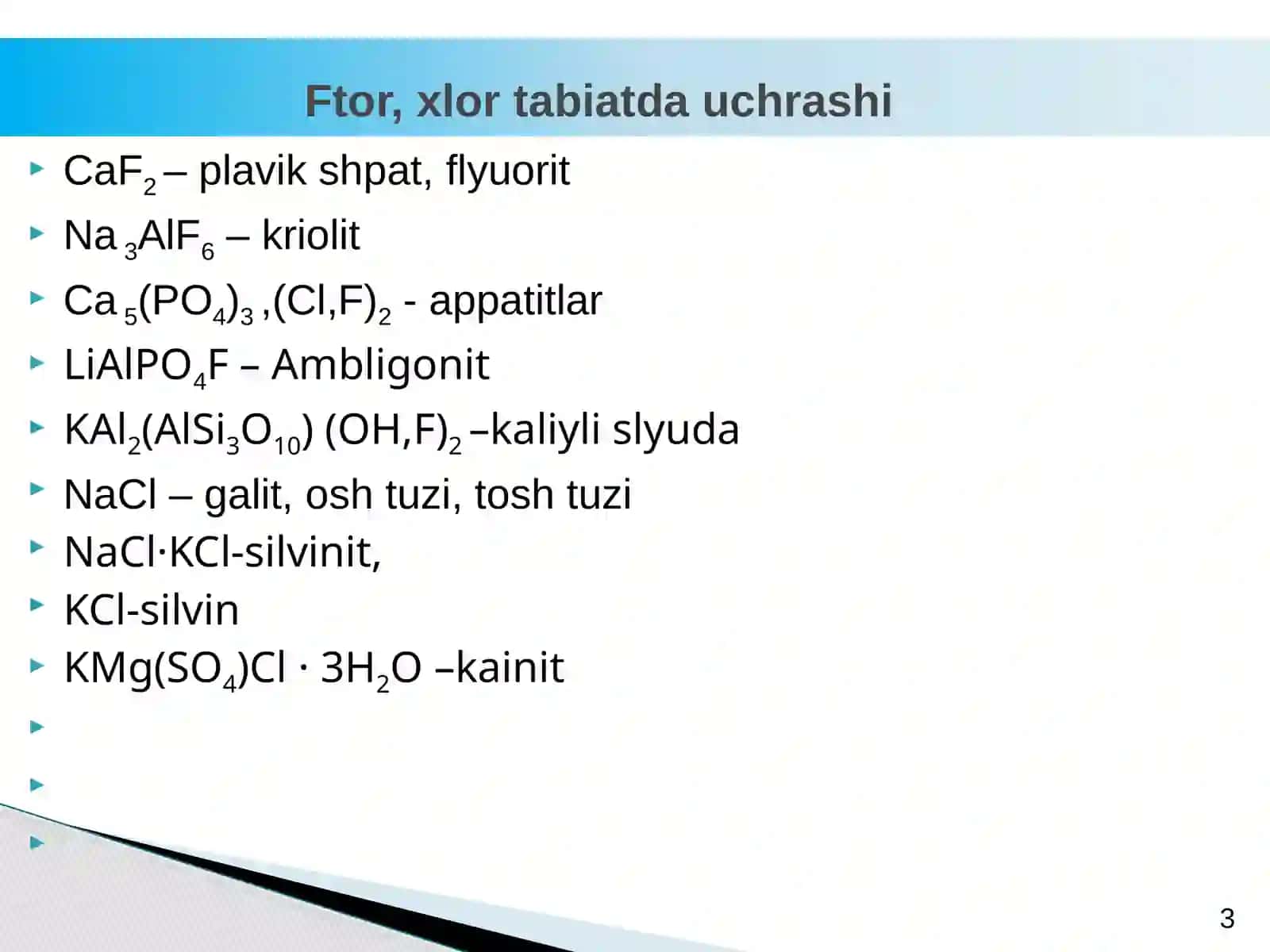 Davriy sistemaning VII Aguruh elementlari 3