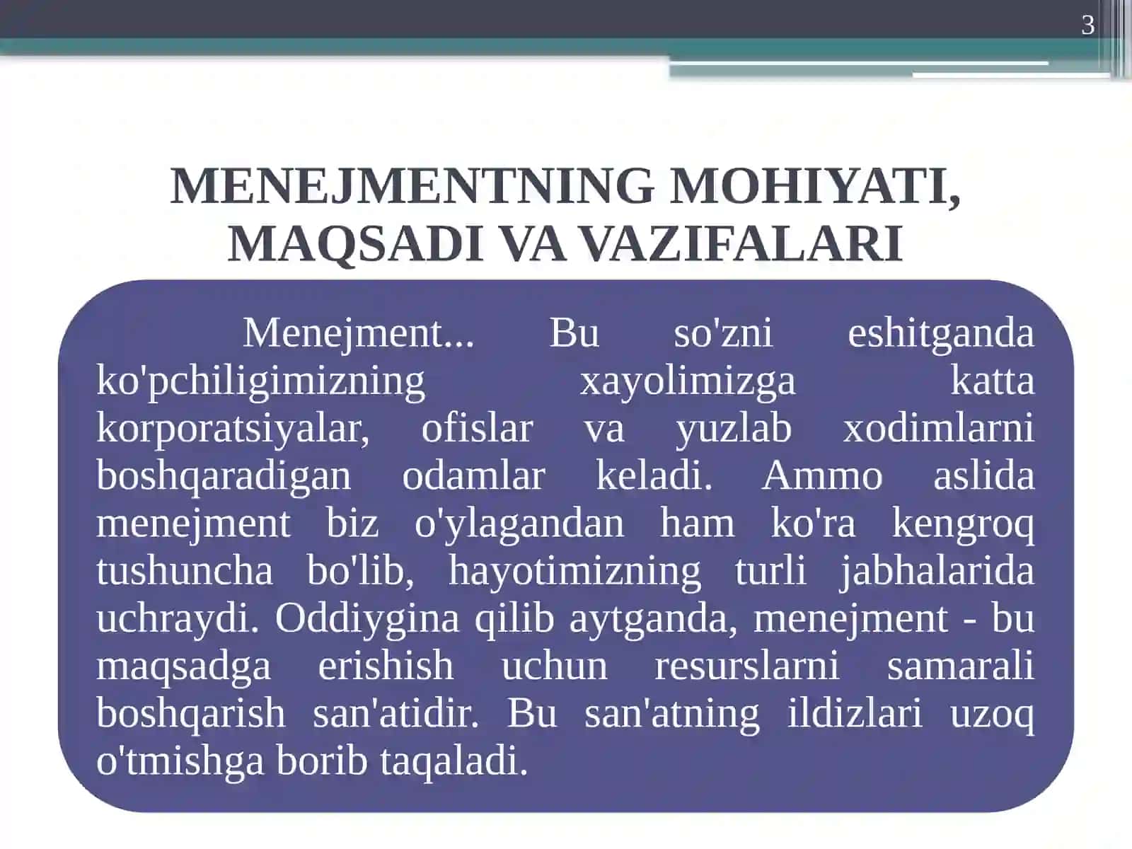 MENЕЖМЕНТНИНГ NAZARIY ASOSLARI 3