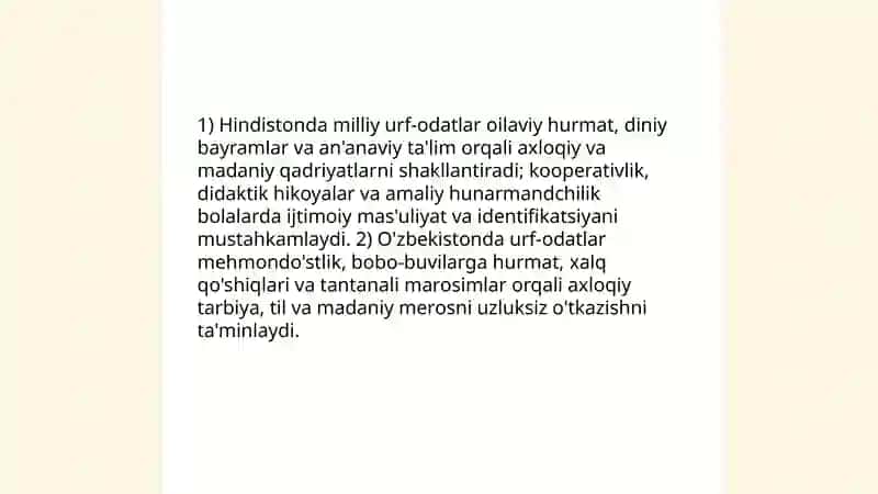 Hindiston va Õzbekiston milliy urf odatlarining pedagogik ahamiyati 3