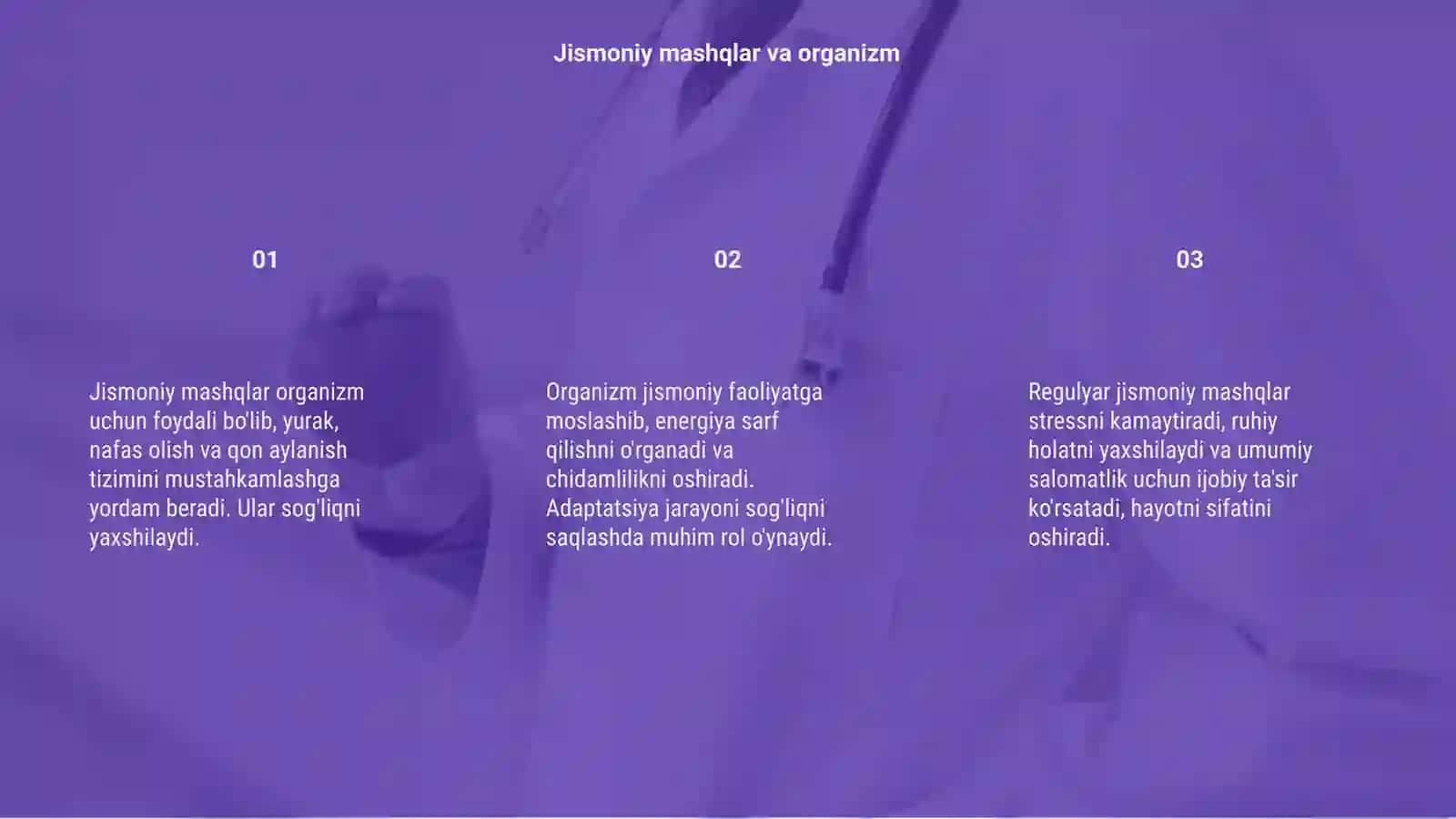 Jismoniy mashqlar va organizm 3