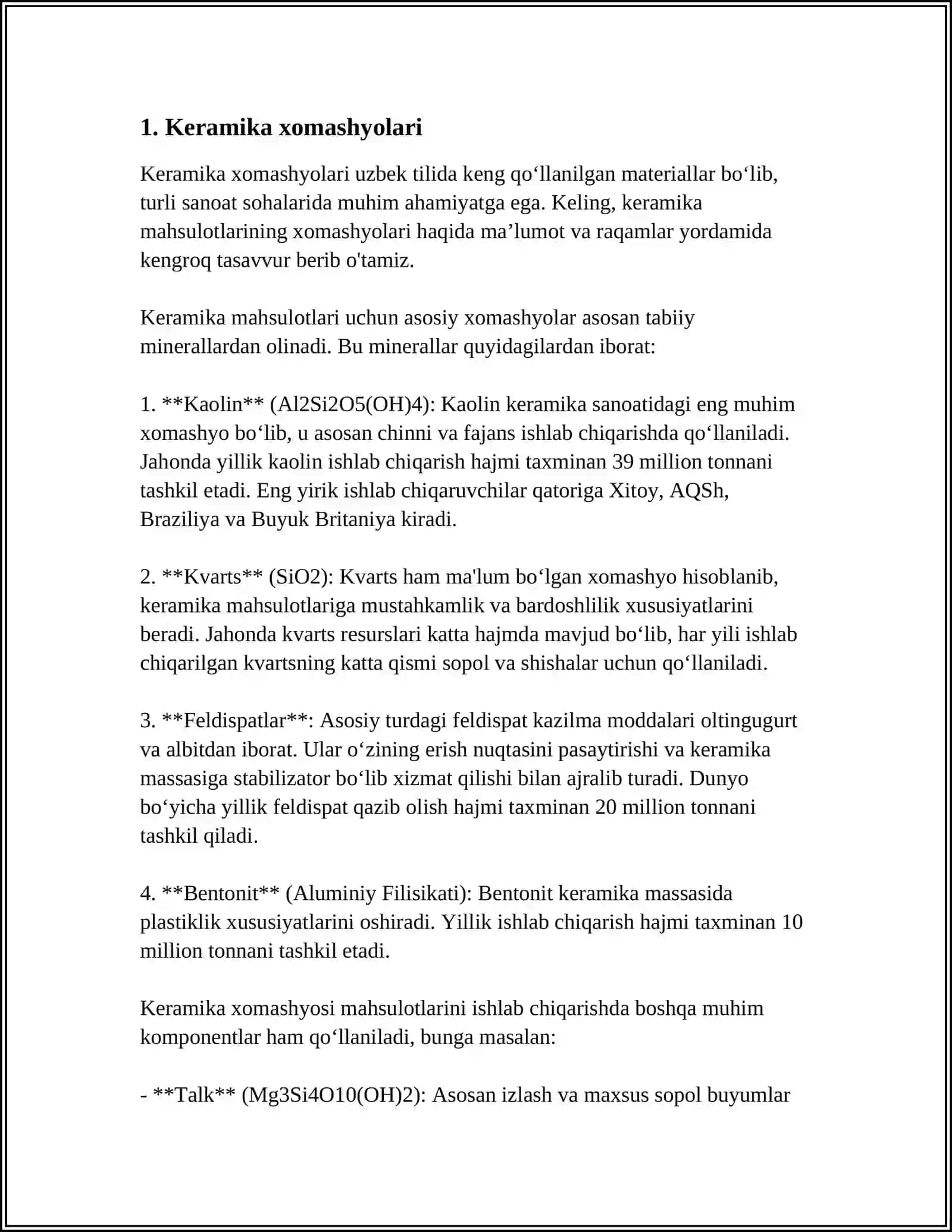 KERAMIK BUYUMLAR ISHLAB CHIQARISH TEXNOLOGIYASI 3