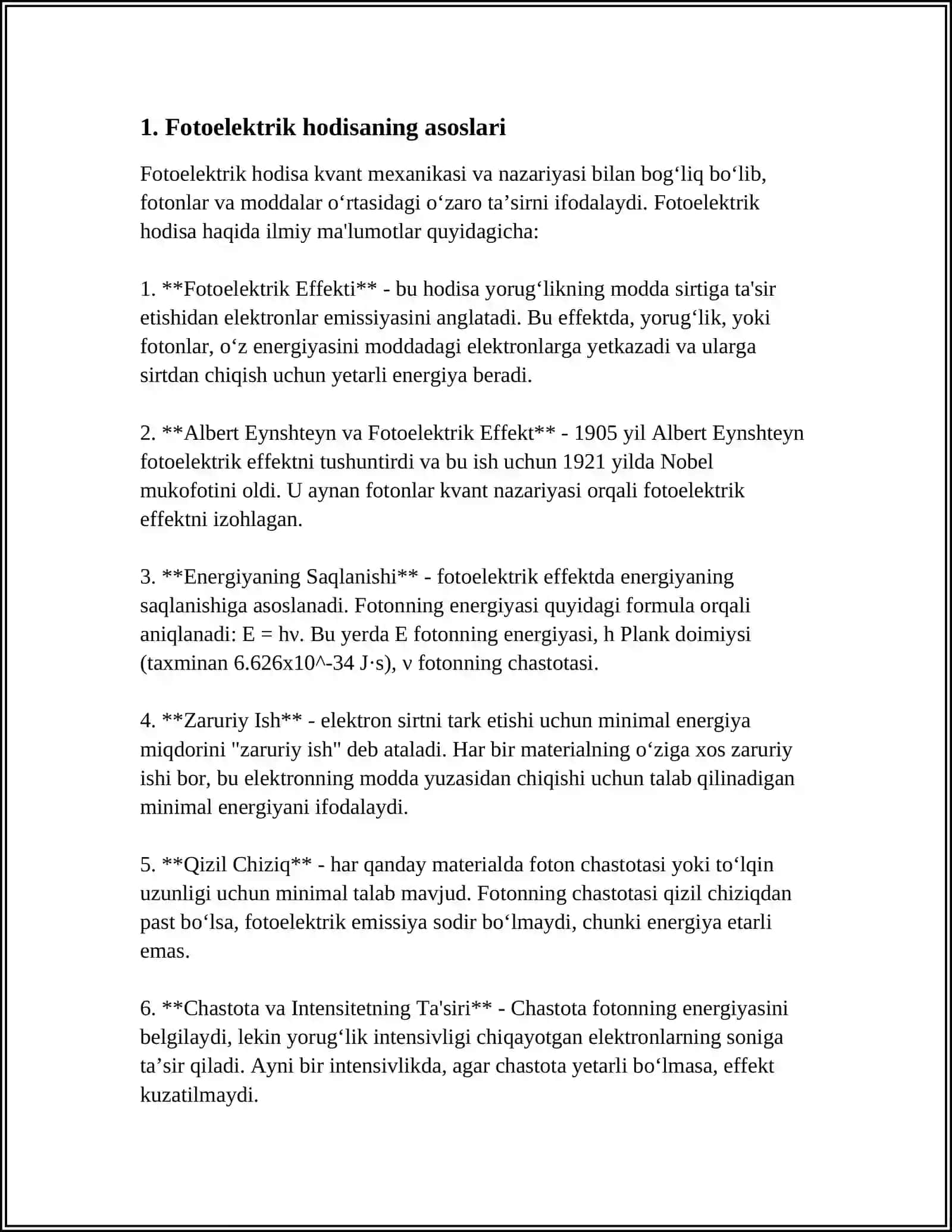 YARIMO'TKAZGICHLARDA FOTOELEKTRIK XODISALAR. FOTOEFFEKT XODISASI VA UNING TURLARI 3