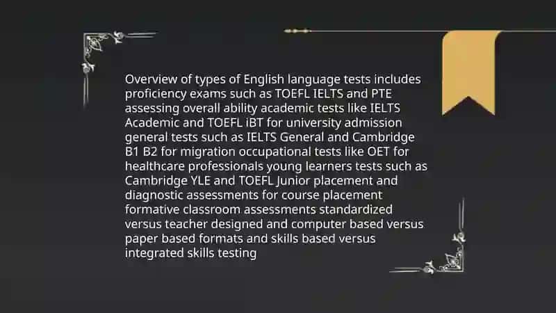 Ingliz tilida Test turlari xaqida Ma'lumot tayyorlash PPT 3