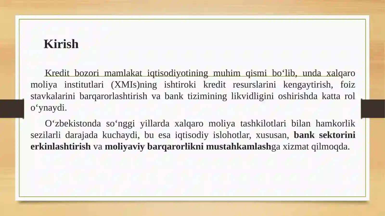 Xalqaro moliya institutlarining ishtiroki 3