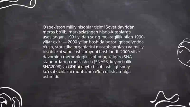 O‘zbekistonning milliy hisoblar tizimi, holati va istiqbollari 3