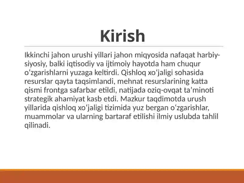 Ikkinchi Jahon Urushi Davrida Qishloqxoʻjaligi 3
