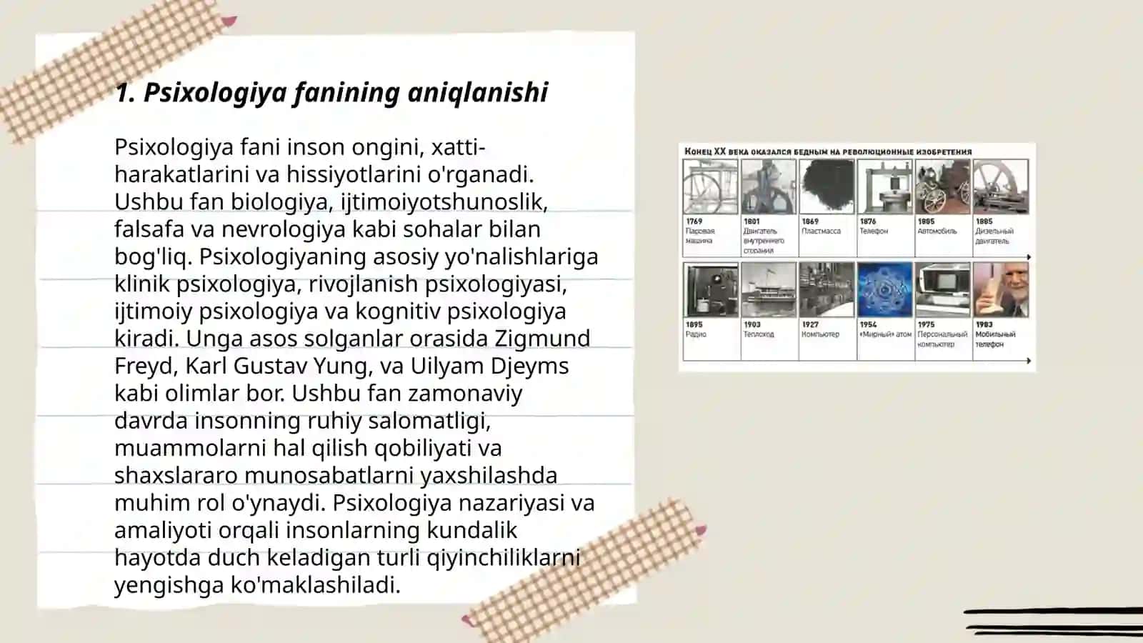 Psixologiya fanining predmeti va rivojlanish tarixi 3