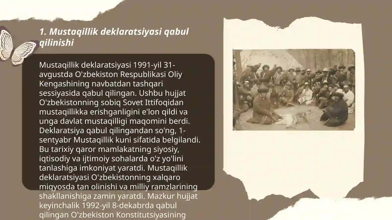 Mustaqil O'zbekiston Respublikasi tashkil topishining tarixiy ahamiyati 3