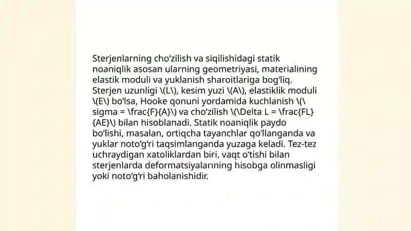 Cho‘zilish va siqilishda statik noaniq masalalar 3