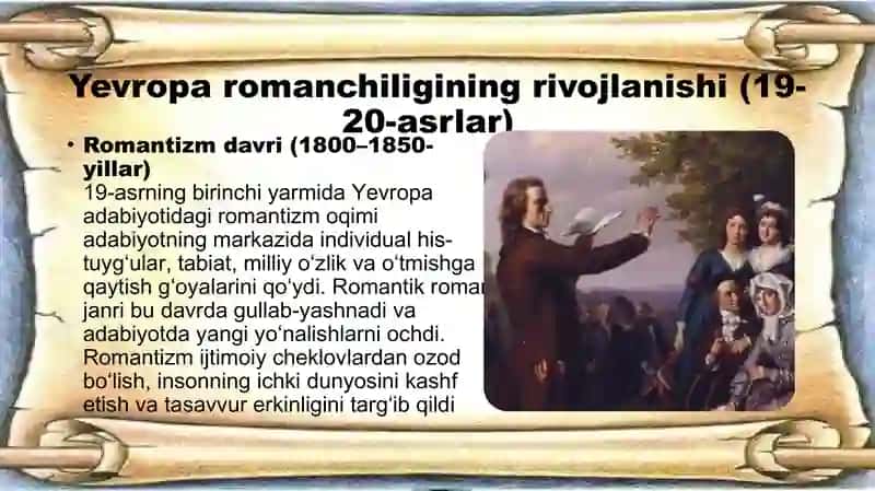 19-20 asrlarda Yevropa romanchiligi va Sharq zamonaviy nasri 3