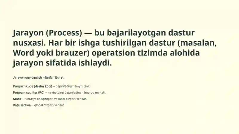 Operatsion Tizimlarning Jarayonlari Boshqaruvi 3