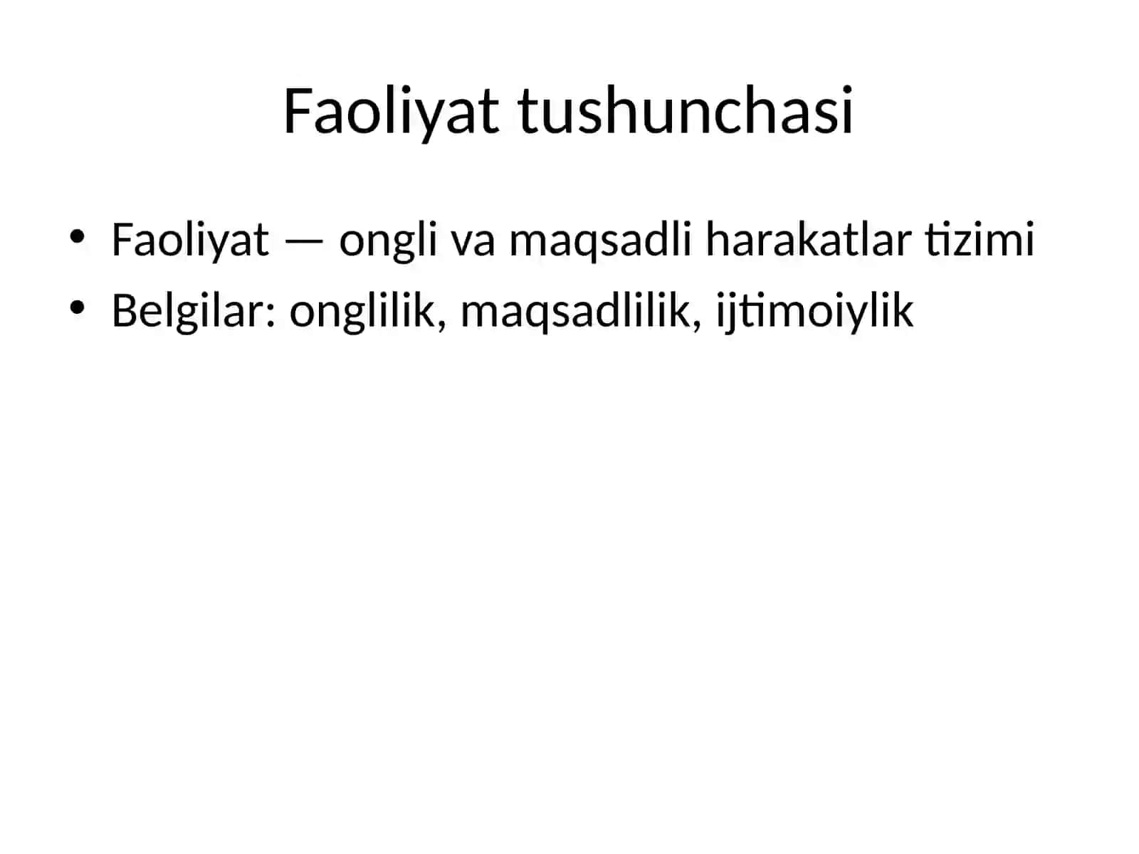 Inson borlig‘ida faoliyatning tuzilishi va tartibga solish mexanizmlari 3
