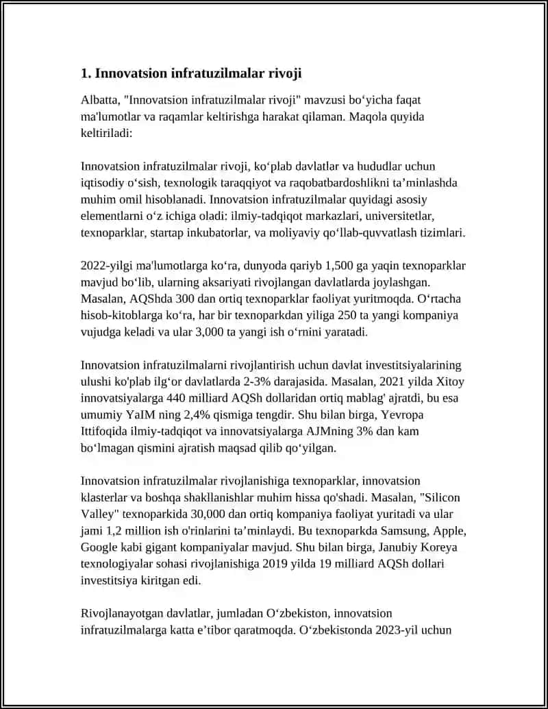 Innovatsion infratuzilmalar rivoji 3