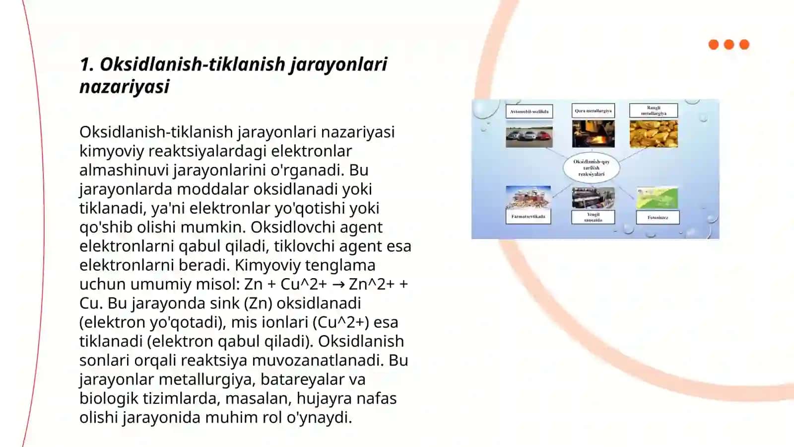 Oksidlanish-tiklanish jarayonlari 3
