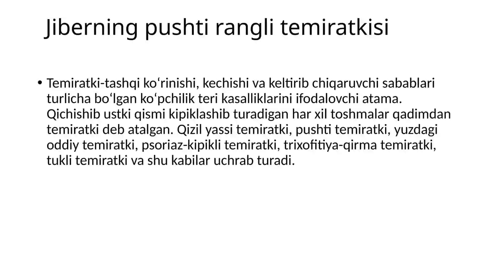 JIBERNING PUSHTI RANGLI TEMIRATKISI (PITYRIASIS ROSEA GIBERT) 3