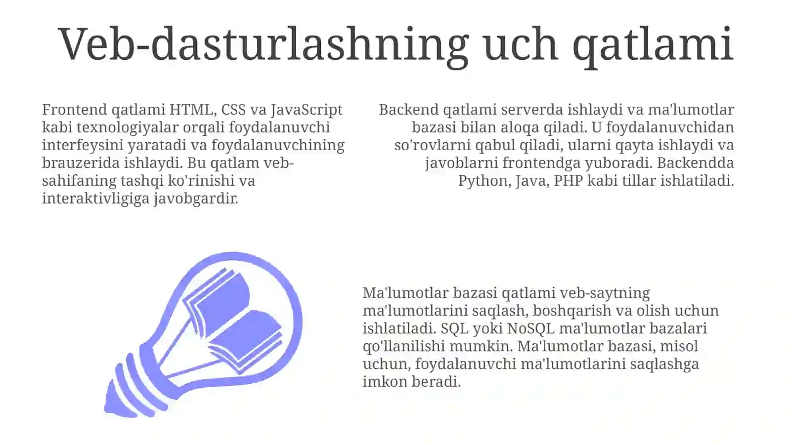 Veb-dasturlashning uch qatlami 3