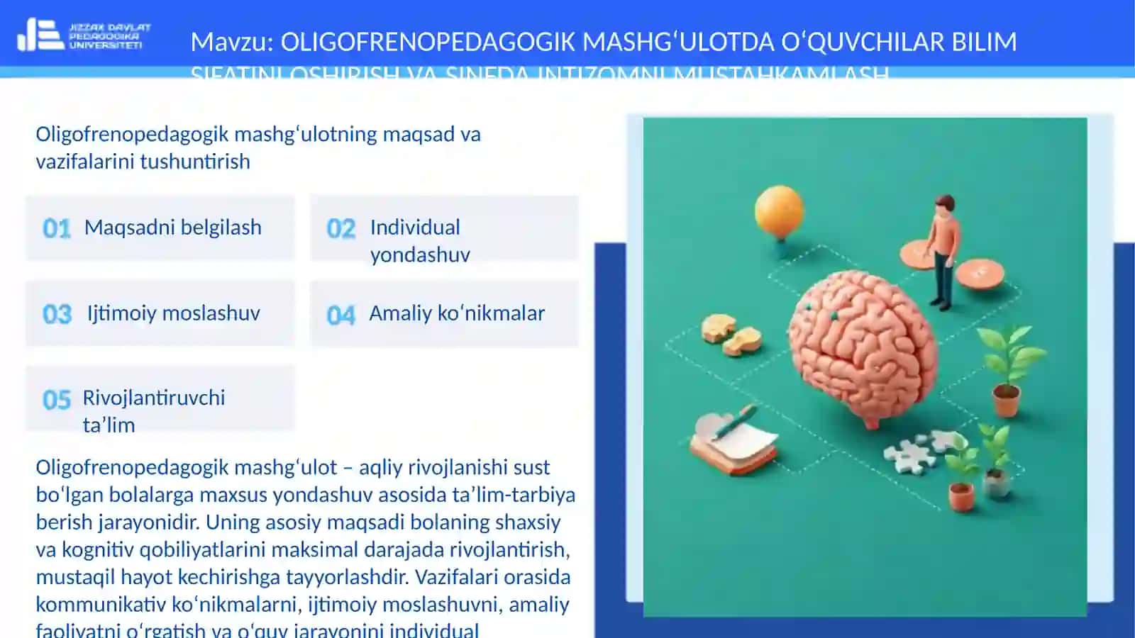 FAN: TARBIYAVIY ISHLAR MAXSUS METODIKASI 3