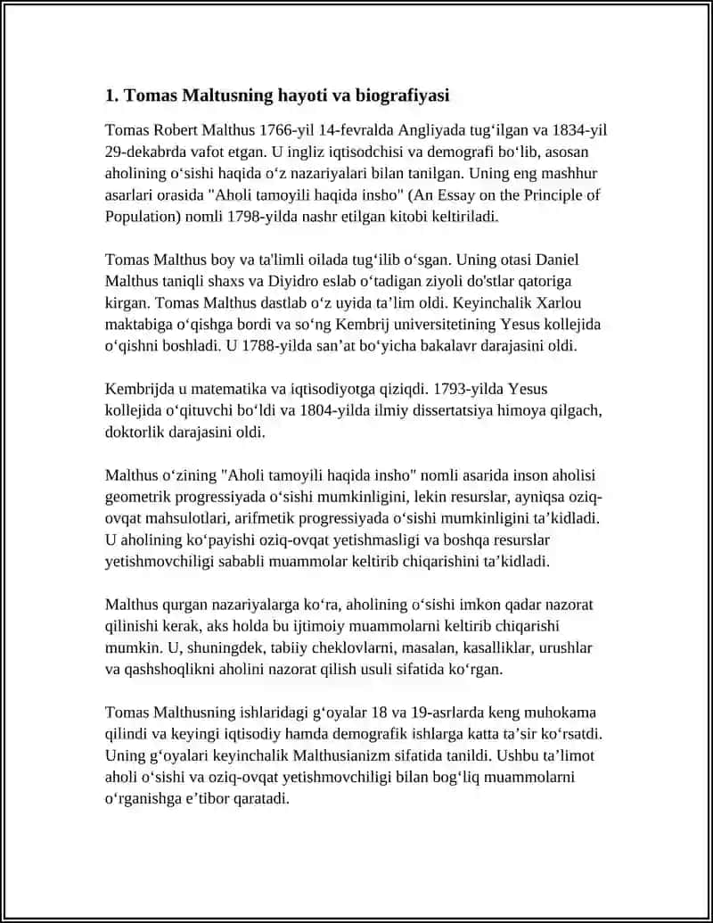 TOMAS MALTUS EKONOMIKALIQ IDEYALARI 3