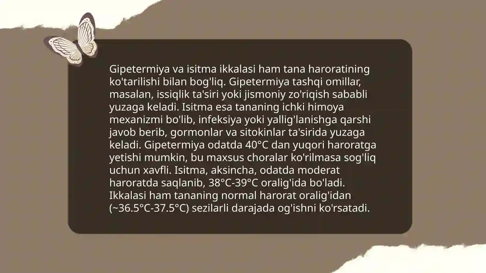 Isitmaning gipertermiyadan farqlovchi xossalari 3