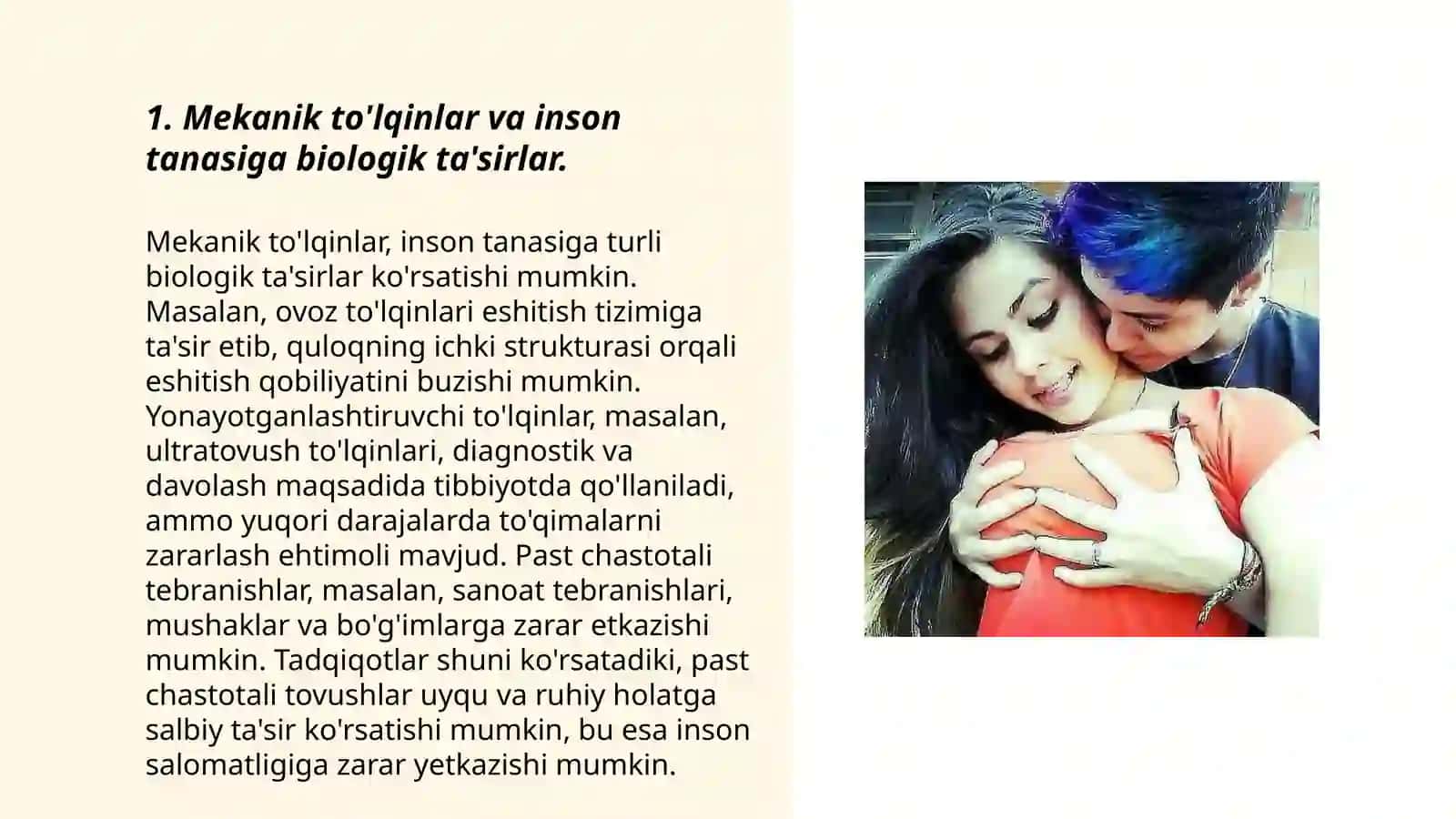 Mehanik to'lqinlarning inson organizmiga ta'siri 3